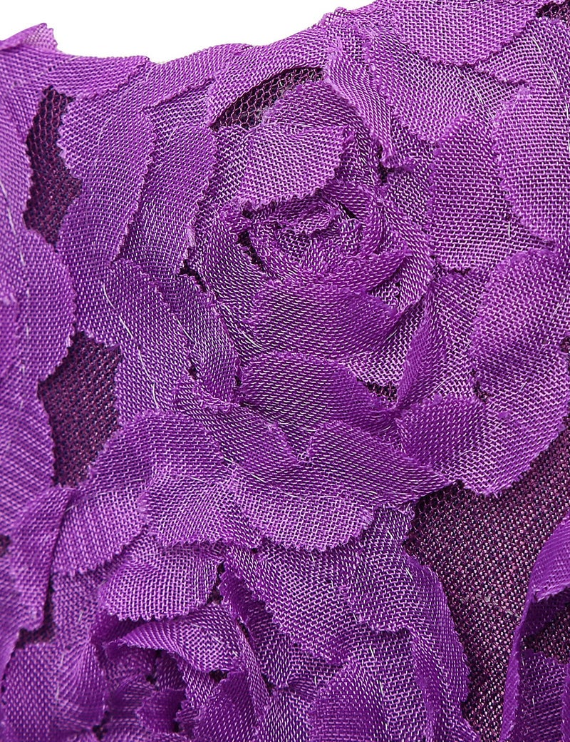 NNJXD Girl Sleeveless Lace 3D Flower Tutu Holiday Princess Dresses Size 3-4 Years Purple - Image 5